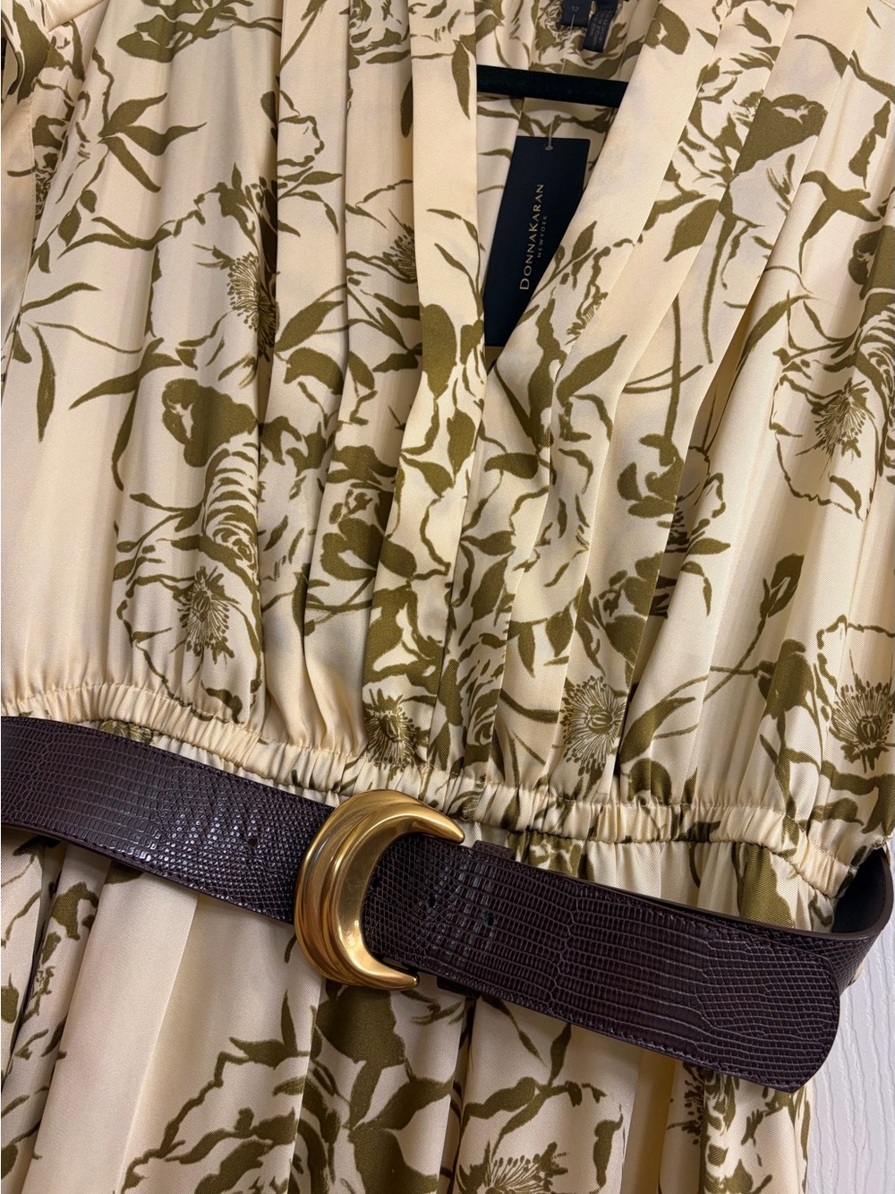 Donna Karan NY Floral Belted Midi Dress